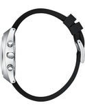 Lee Cooper Men's Multifunction Watch with Silver Dial and Black Silicone Band, LC08388.331