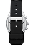 Lee Cooper Men's Multifunction Watch with Silver Dial and Black Silicone Band, LC08388.331