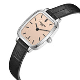 Lee Cooper Women's Analog Watch with Rose Gold Dial and Black Leather Band, LC08390.301
