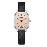 Lee Cooper Women's Analog Watch with Rose Gold Dial and Black Leather Band, LC08390.301