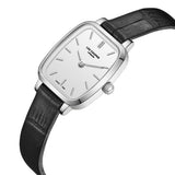 Lee Cooper Women's Analog Watch with White Dial and Black Leather Band, LC08390.331
