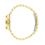 Lee Cooper Women's Date Analog Watch with Gold Dial and Stainless Steel Band, LC08394.130