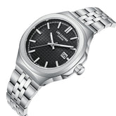 Lee Cooper Men's Date Analog Watch with Gunmetal Black Dial and Stainless Steel Band, LC08395.350