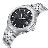 Lee Cooper Men's Date Analog Watch with Gunmetal Black Dial and Stainless Steel Band, LC08395.350