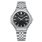 Lee Cooper Men's Date Analog Watch with Gunmetal Black Dial and Stainless Steel Band, LC08395.350