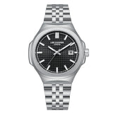 Lee Cooper Men's Date Analog Watch with Gunmetal Black Dial and Stainless Steel Band, LC08395.350