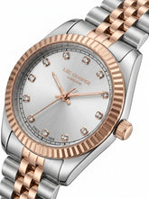 Lee Cooper Women's Analog Watch with Silver Dial and Gold Stainless Steel Band, LC08400.530