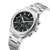 Lee Cooper Men's Multifunction Watch with Gunmetal Black Dial and Stainless Steel Band, LC08402.350