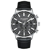 Lee Cooper Men's Multifunction Watch with Black Dial and Black Leather Band, LC08401.351
