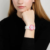 Casio Women's Watch Analog, Pink Dial White Resin Strap, LRW-200H-4BVDF
