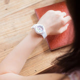 Casio Women's Watch Analog, White Dial White Resin Strap, LRW-200H-7BVDF