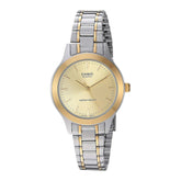 Casio Women's Watch Analog, Gold Dial Silver & Gold Stainless Steel Strap, LTP-1128G-9ARDF