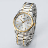 Casio Women's Watch Analog, Silver Dial Silver & Gold Stainless Steel Strap, LTP-1183G-7ADF