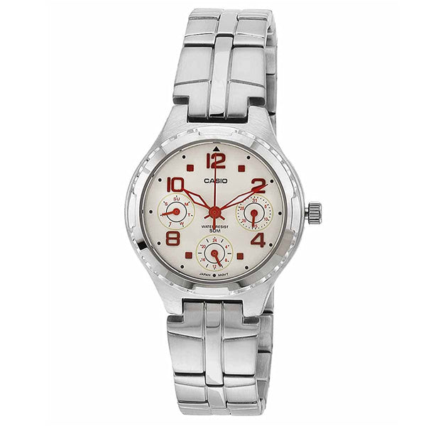 Casio, Women’s Watch Analog, Silver Dial Silver Stainless Steel Band, LTP-2064A-7A2VD