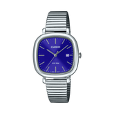 Casio Women's Watch Analog Blue Dial with Silver Stainless Steel Strap, LTP-B166D-2AVDF