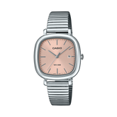 Casio Women's Watch Analog Pink Dial with Silver Stainless Steel Strap, LTP-B166D-4AVDF