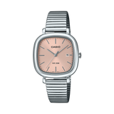 Casio Women's Watch Analog Pink Dial with Silver Stainless Steel Strap, LTP-B166D-4AVDF