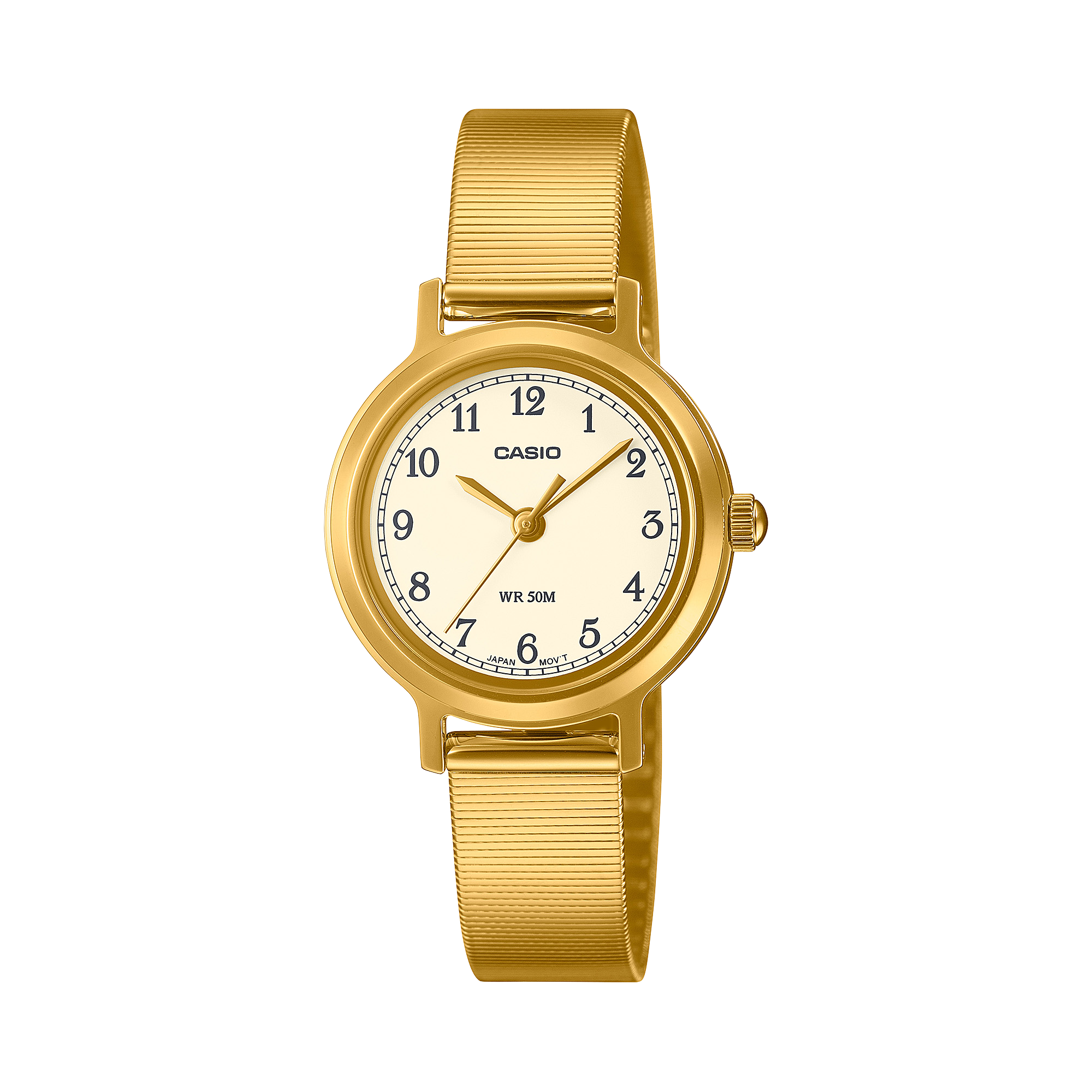 Casio Women's Watch Analog White Dial with Gold Stainless Steel Band, LTP-B170G-9BVDF