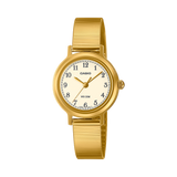 Casio Women's Watch Analog White Dial with Gold Stainless Steel Band, LTP-B170G-9BVDF