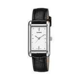 Casio Women's Analog Watch White Dial Black Leather Band, LTP-B171L-7A1DF