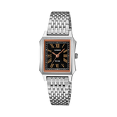 Casio Women's Watch Analog Black Dial with Silver Stainless Steel Strap, LTP-B190D-1BVDF