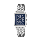 Casio Women's Watch Analog Blue Dial with Silver Stainless Steel Strap, LTP-B190D-2BVDF