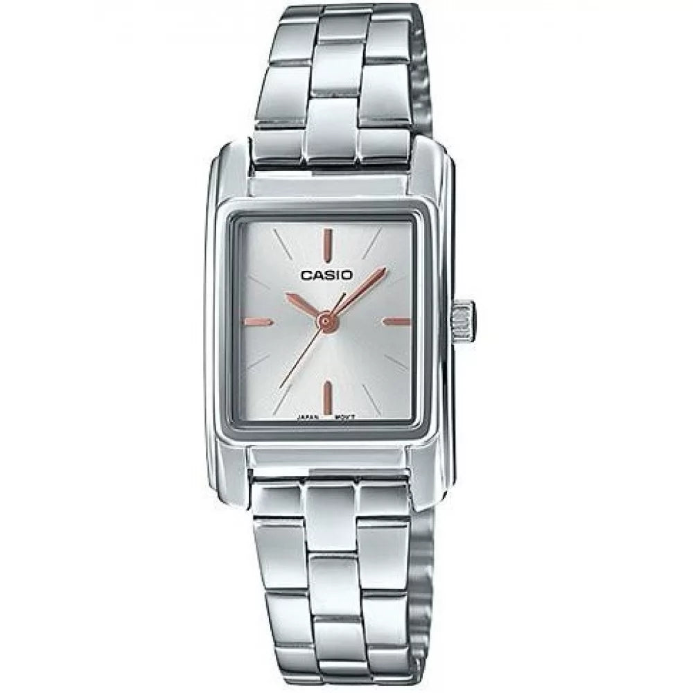 Casio, Women’s Watch Analog, Silver Dial Silver Stainless Band, LTP-E165D-7ADF