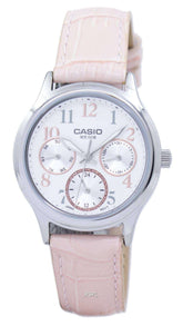 Casio, Women’s Watch Analog, White Dial Pink Leather Band, LTP-E306L-4BVDF