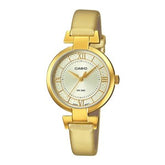 Casio, Women's Watch Fashion Collection Analog, Gold Dial Gold Leather Band, LTP-E403GL-9AVD