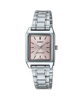 Casio, Women’s Watch Analog, Pink Dial Silver Stainless Band, LTP-V007D-4EUDF