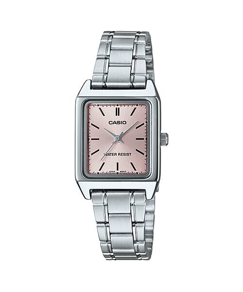 Casio men analog watch, pink dial with comfortable strap, model CS-LTP-V007D-4EUDF, Bahrain