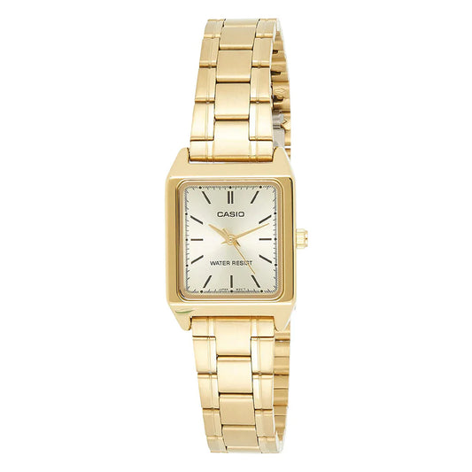 Casio Women's Watch Analog, Champagne Dial Gold Stainless Steel Strap, LTP-V007G-9EUDF