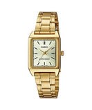 Casio Women's Watch Analog, Champagne Dial Gold Stainless Steel Strap, LTP-V007G-9EUDF