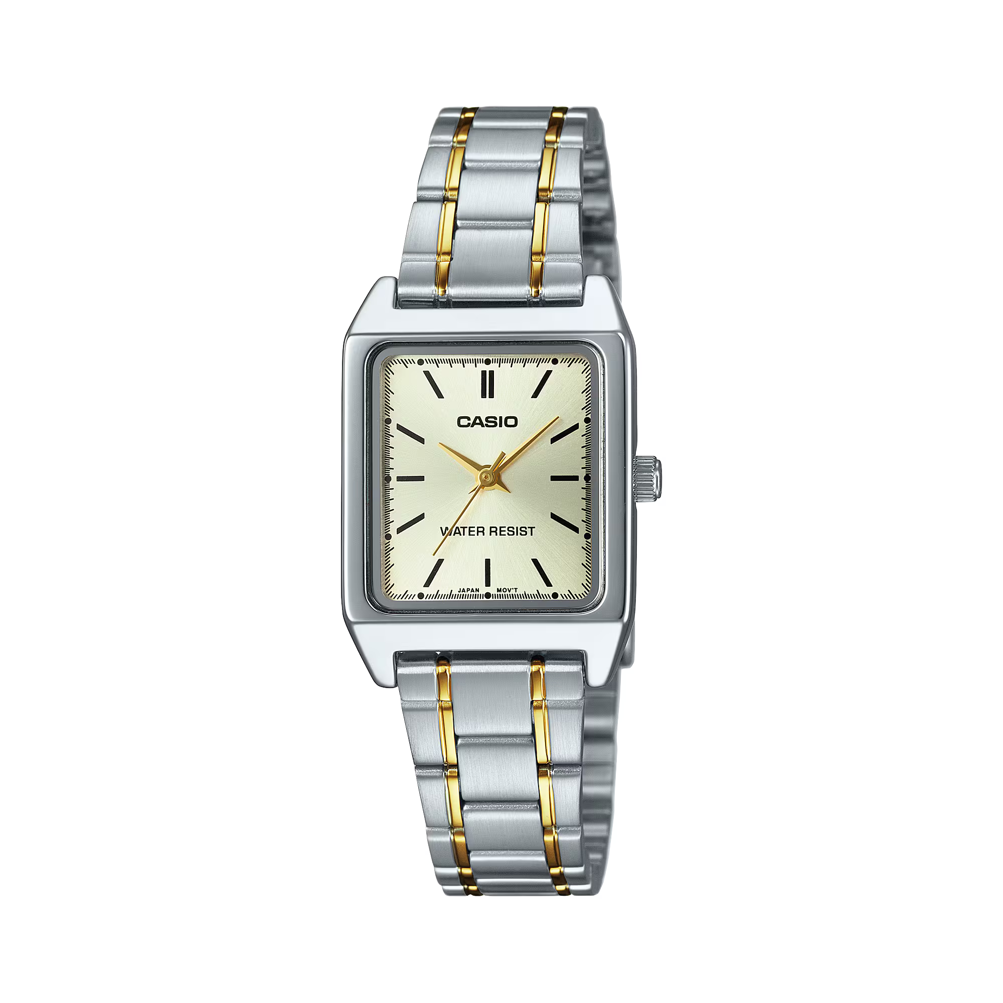 Casio, Women's Watch Analog, Silver Dial Silver & Gold Stainless Band, LTP-V007SG-9EUDF product image