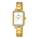 Casio Women Analog Watch, White dial Gold Stainless Steel, LTP-V009G-7EUDF