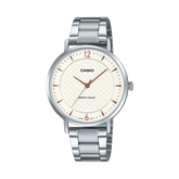 Casio Women's Watch Analog White Dial with Silver Stainless Steel Band, LTP-VT04D-7ADF