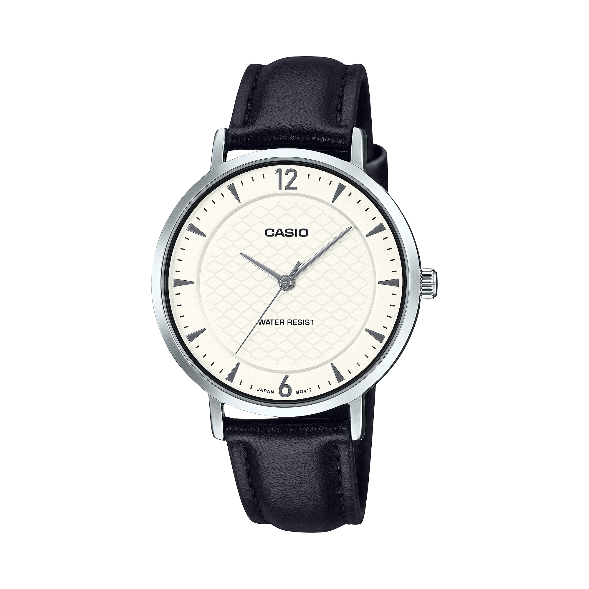 Casio Women's Watch Analog White Dial with Black Leather Strap, LTP-VT04L-7A2DF