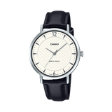 Casio Women's Watch Analog White Dial with Black Leather Strap, LTP-VT04L-7A2DF