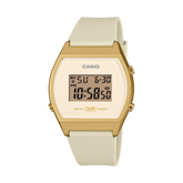 Casio LW-204-9ADF Unisex Digital Watch with Cream Dial and Cream Resin Strap