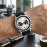 Quantum Men's Multifunction Watch Silver Dial Black Silicone Band, ADG1301.331