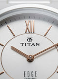 Titan Edge Ceramic Quartz Analog Men's Watch with White Dial and White Strap, 1696QC04