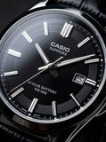 Casio, Men's Watch Analog, Black Dial Black Leather Band, MTS-100L-1AVDF product image
