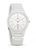 Titan Edge Ceramic Quartz Analog Men's Watch with White Dial and White Strap, 1696QC04