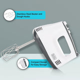 Black+Decker, 300W Hand Mixer (White/Grey), M350