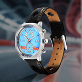 Titan Men's Classique Ibd Race Craft 2.0 Analog Watch Blue Dial Leather Band, TI-10022SL03