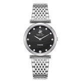 Beverly Hills Polo Club Women's Watch Analog Black Dial with Silver Stainless Steel Band, BP3737X.350