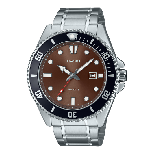 Casio men analog watch, green dial with comfortable strap, model CS-MDV-107D-5AVDF, Bahrain