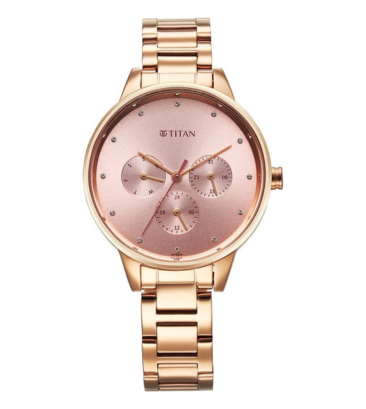 Titan, Women, Analog, Watch, Pink Dial, Stainless steel Strap, 2648WM08
