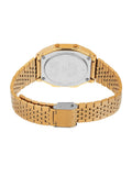 Casio Vintage Unisex Bluetooth Step Tracker Watch Digital Dial with Gold Stainless Steel Band, ABL-100WEG-9ADF
