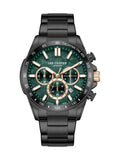 Lee Cooper Men's Multifunction Watch Dark Green Dial With Gun Metal Band,LC08240.070